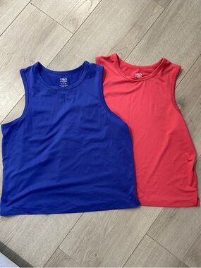Athletic Works Kids Tank Tops - Royal Blue & Coral